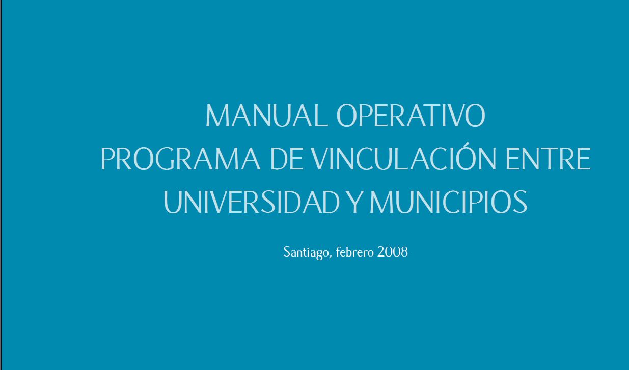 Imagen de Manual operativo programa de vinculación entre universidad y municipios – Puentes UC}